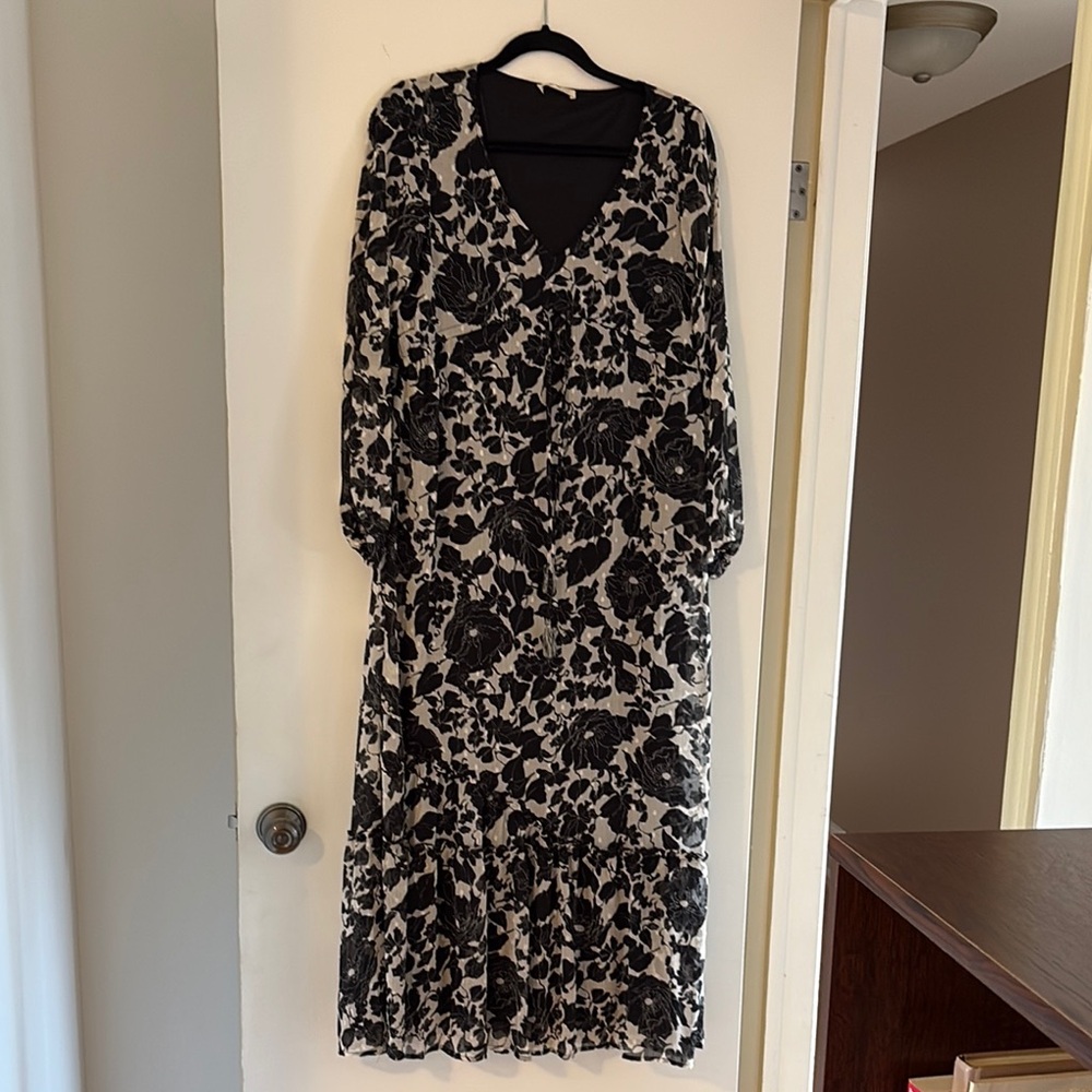 Lovestitch Black and White Sundress with Bishop Sleeves